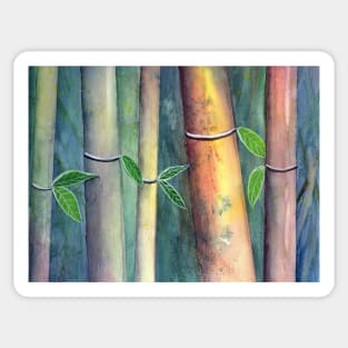 Magical Bamboo Forest Watercolor Art Sticker